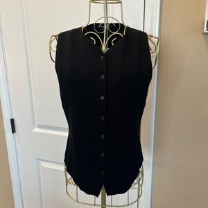 Corpcore Classy Button Down Sleeveless Knit Top by The Workshop in Black New